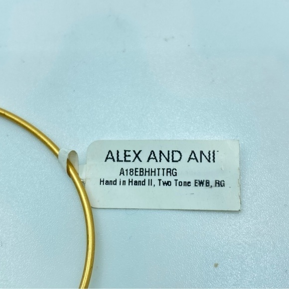 𝅺ALEX And Ani Hand In Hand Two-Tone Charm Bangle Bracelet New With Tag - Picture 4 of 4